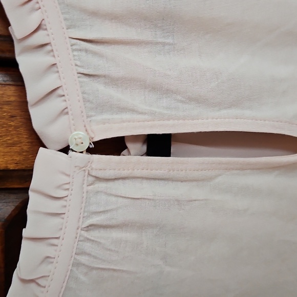 Sleeveless Light Pink Ruffle Blouse, XL, Lightweight - Picture 6 of 8